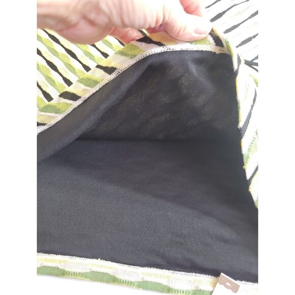 JM Collection Green Black Striped Lined Faux 3/4 Sleeve Top Women's Size XL - Picture 10 of 11